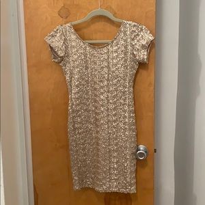 Champagne sequin cocktail dress